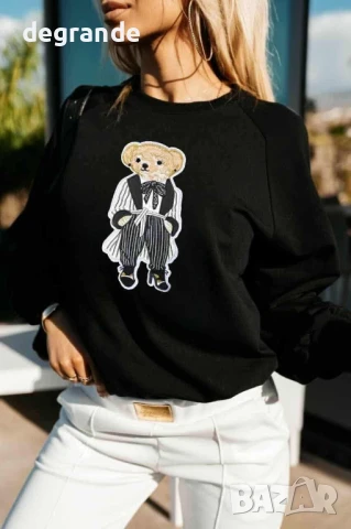 Черна блуза с мече