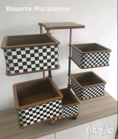 Стилни дървени стилажи с метална декорация за дома и офиса, снимка 3 - Декорация за дома - 53514924