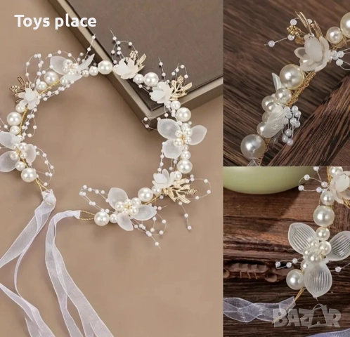 Булчинско венче, украса за глава за шаферка, моминско парти, снимка 2 - Други - 51949205