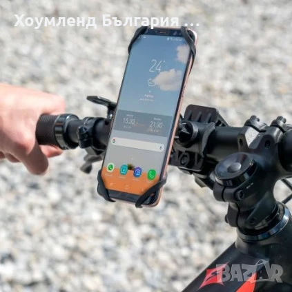 Стабилна стойка за телефон с гумирани ушички за колело или мотор, снимка 2 - Аксесоари за велосипеди - 50496317