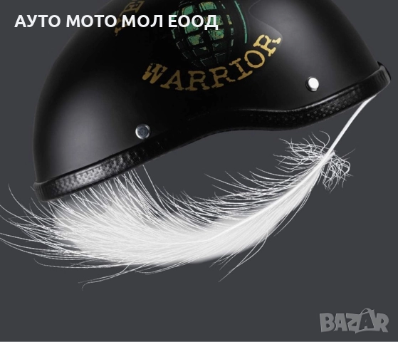 Ретро каска за Мотор тип канче - Черен Мат, снимка 3 - Аксесоари и консумативи - 51434111