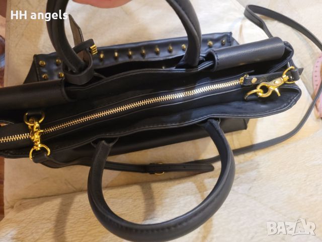 Replay черна чанта със златисти шипове, снимка 7 - Чанти - 45375843