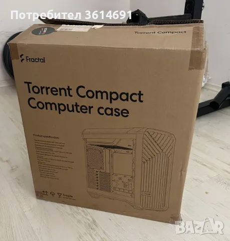 Компютърна кутия Fractal Design - Torrent Compact, mid tower, черна , снимка 2 - Захранвания и кутии - 47179419