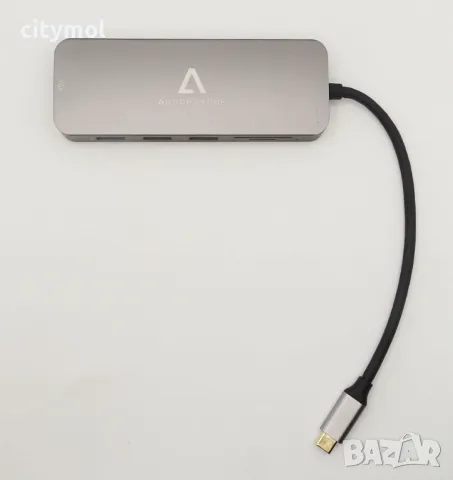 Anoopsyche 10 в 1 USB C хъб, алуминиев, 4xUSB , HDMI 4K, 1080P VGA, SD,TF, PD, 1000 Mb LAN,, снимка 5 - Други - 46981032