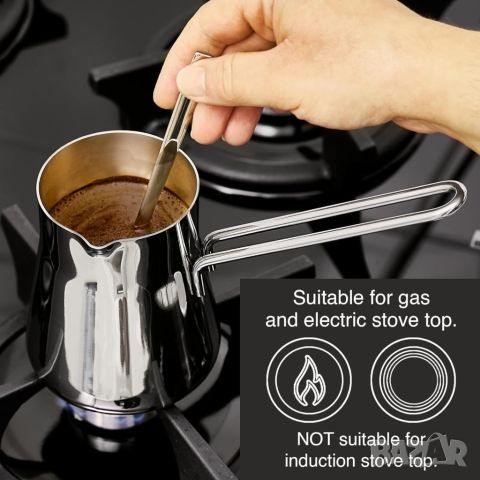 Елегантен дизайн джезве за кафе от висококачествена неръждаема стомана, снимка 4 - Други - 46434187