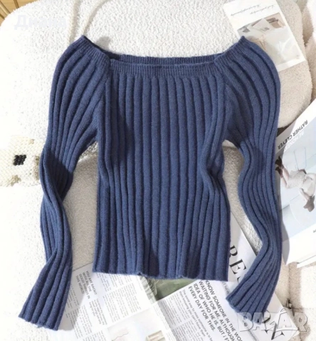 Тъмно син пуловер, снимка 2 - Блузи с дълъг ръкав и пуловери - 52704927