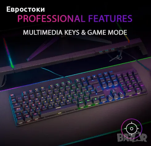 Механична клавиатура Mars Gaming MK422 Red Switch, RGB геймърска клавиатура, кабелна, цвят: черно, снимка 3 - Клавиатури и мишки - 48170006