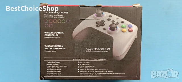 Безжичен геймърски контролер / джойстик ECHTPower ефект на Хол, 2.4G и кабелен, снимка 2 - Джойстици и геймпадове - 54090781