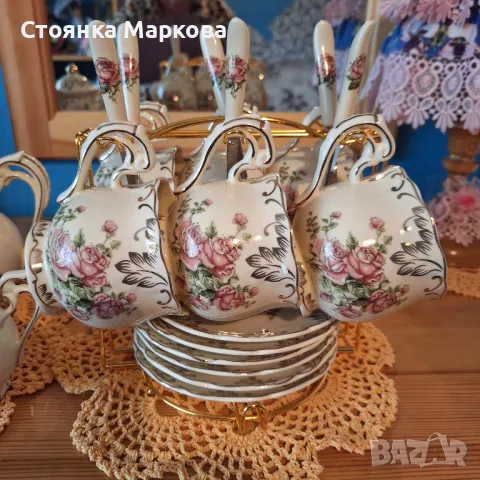 Нов луксозен сервиз за чай или кафе-21 бр, снимка 3 - Сервизи - 49476299