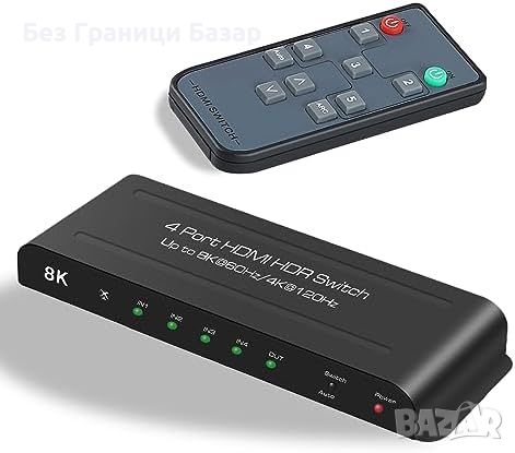 Нов HDMI аудио превключвател за PS5/PC/Xbox - 8K 60Hz селектор кутия, снимка 1 - Друга електроника - 46447089