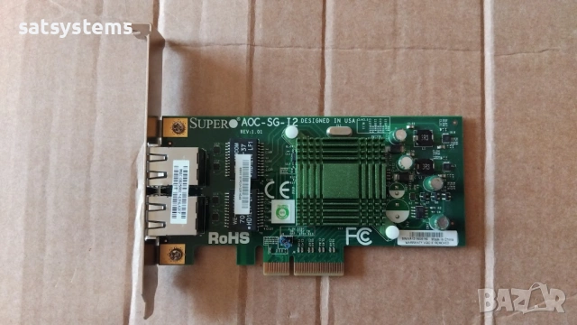 SuperMicro AOC-SG-I2 PCI Express Dual Port Gigabit Network Adapter Card LP