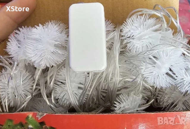 Многоцветни коледни LED лампички с топчета с щепсел- Многоцветни, дължина - 5м ,28 бр. лампички., снимка 12 - Лед осветление - 52441852