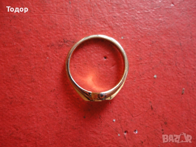 Позлатен пръстен с камъни 3 , снимка 4 - Пръстени - 53052518