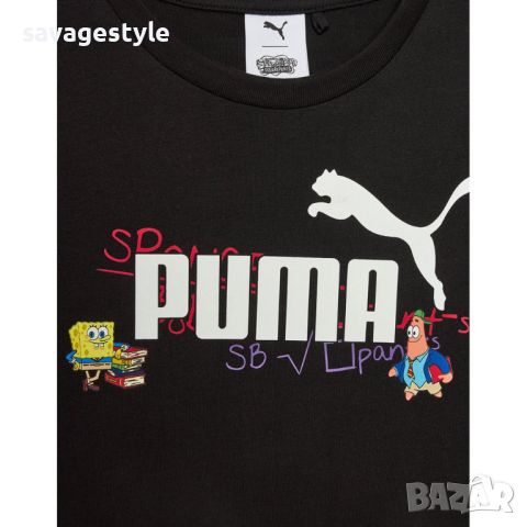 Детска тениска PUMA x Spongebob Squarepants Tee Black, снимка 3 - Детски тениски и потници - 46671478