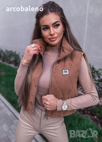 Дамско ватирано яке без ръкави с цип, 2цвята , снимка 18 - Якета - 52156139