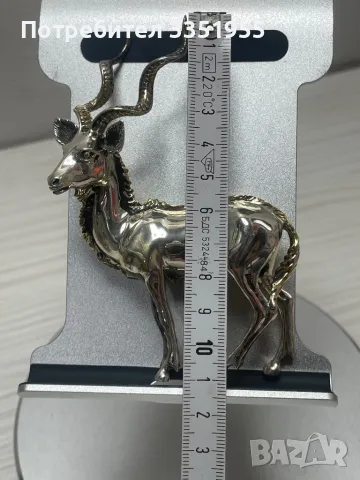 Статуетка на Елен от масивно сребро, снимка 15 - Статуетки - 49878252
