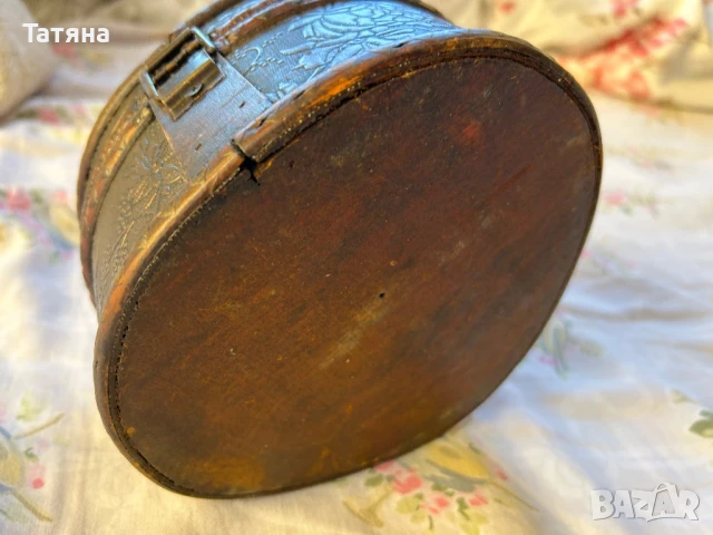 Голяма кутия за бижута винтидж от дърво и кожа, снимка 5 - Други - 50599474