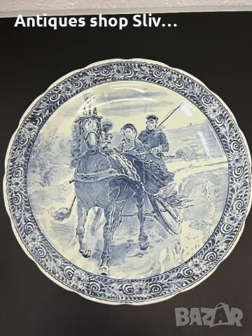 Голяма порцеланова чиния за стена - Royal Delft-Boch. №5787, снимка 2 - Колекции - 46846804