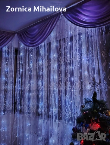 Коледни лампички тип завеса с дистанционно , снимка 3 - Декорация за дома - 52581039