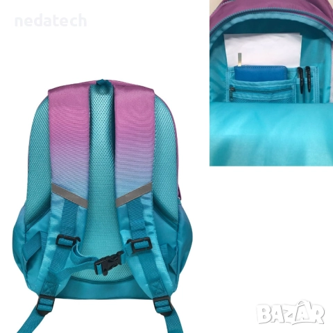 Ученическа раница My Way, Тюркоаз - Люляк, 30x19x44см., снимка 2 - Раници - 51531758