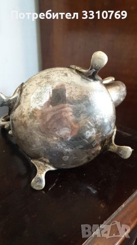 Метален посребрен чайник. , снимка 7 - Антикварни и старинни предмети - 45435370