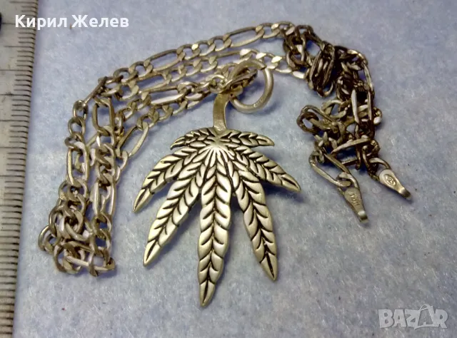 ФЛОРАЛЕН СРЕБЪРЕН МЕДАЛЬОН със СРЕБЪРЕН ЛАНЕЦ СРЕБРО 925 ITALY КАРТИЕ ПЛЕТКА 25760