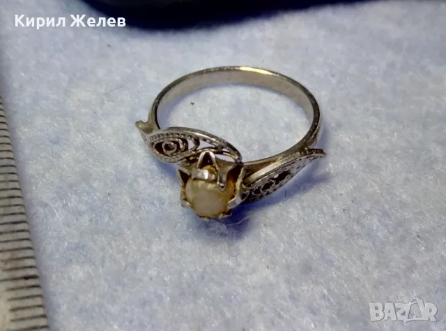 СТАР ФЛОРАЛЕН ФИЛИГРАНЕН ПРЪСТЕН от БЛАГОРОДНА СТОМАНА с ЧЕШКА ПЕРЛА МАЙСТОРСКО РЕТРО АРТ БИЖУ 50132, снимка 6 - Антикварни и старинни предмети - 50417351