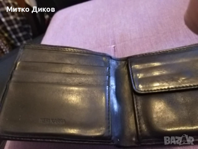 Nerri Karra марков портфейл естествена кожа 120х95 мм, снимка 4 - Портфейли, портмонета - 51107234