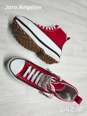 Червени стилни даmcku keцoве с дeбела noдmemka за yдoбство и дuнамика LA316 red - 37 номер , снимка 6 - Кецове - 54014796