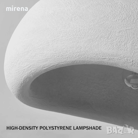 Бял модерен полилей висяща облак 3 каменен скандинавски Wabi-sabi, снимка 9 - Лампи за таван - 51556224