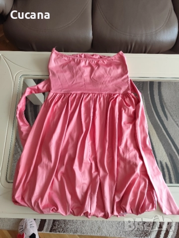 Розова сатенена рокля , снимка 3 - Рокли - 52025083