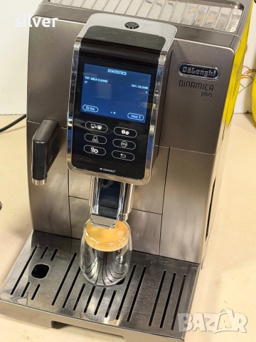 Кафемашина кафе автомат delonghi dinamica plus с гаранция, снимка 3 - Кафемашини - 52702217
