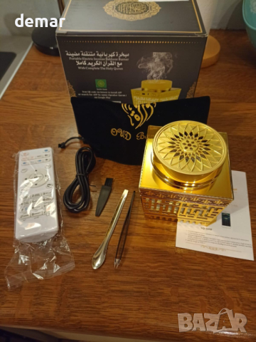 Подарък за Рамадан 3 в 1 електрическа горелка Bakhoor, говорител на Корана,часовник Azan,цвят златен, снимка 6 - Подаръци за мъже - 44989505