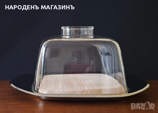 WMF – НОВО немско плато с капак за съхранение на масло сирене кашкавал плодове зеленчуци сервиз , снимка 12 - Други ценни предмети - 53274652