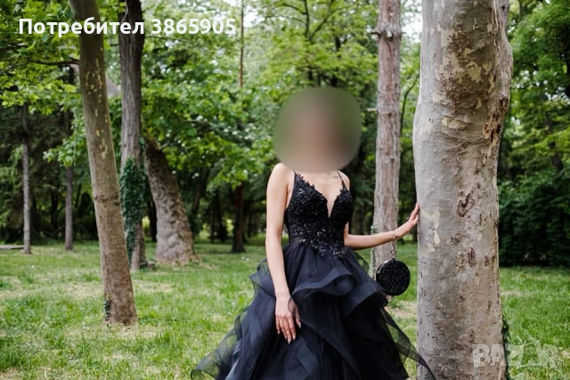 Елегантна черна бална рокля, снимка 3 - Рокли - 53074787