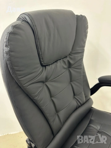 Ергономичен офис стол HOMCOM, сгъваеми подлакътници, функция накланяне, снимка 7 - Столове - 53164294