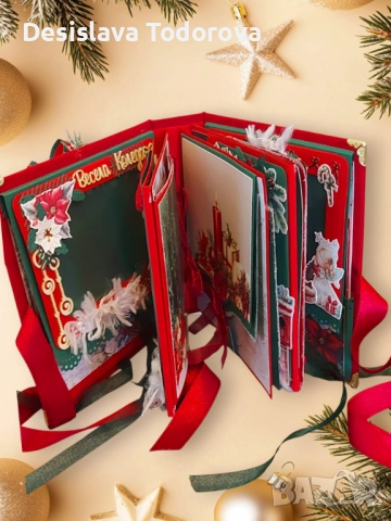 Ръчно изработен коледен албум за снимки , снимка 3 - Коледни подаръци - 52376028
