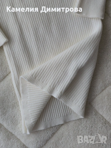 Елегантна дамска рокля в цвят екрю – по тялото, снимка 4 - Рокли - 53285346