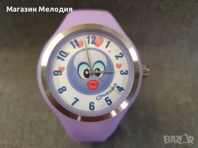 Детски часовник Emotiwatch "LIKE KISS" Лилав. Силиконов. В отлично техническо и визуално състояние., снимка 2 - Детски - 47353113