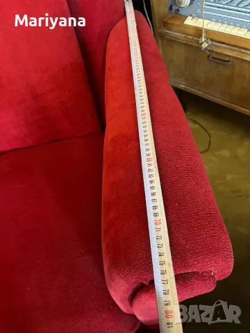 Червен фотьойл с текстилна тапицерия, снимка 5 - Дивани и мека мебел - 50066440