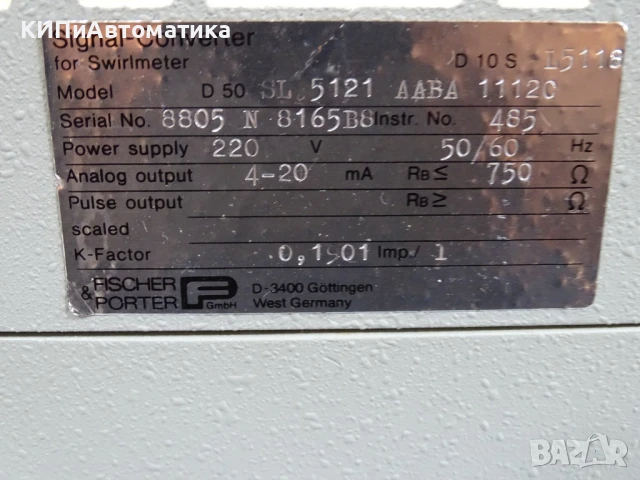 сигнален преобразувател Fischer& Porter D 50 SL 5121 AABA 11120 signal-converter for swirlmeter, снимка 6 - Резервни части за машини - 50504996