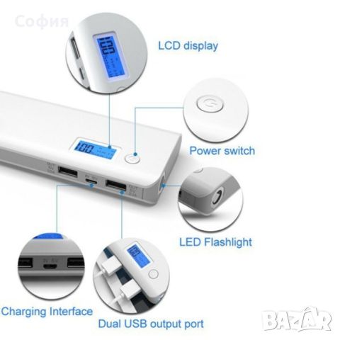 Външна батерия за зареждане на устройства с 2 USB изхода и LED дисплей, снимка 6 - Външни батерии - 45995071