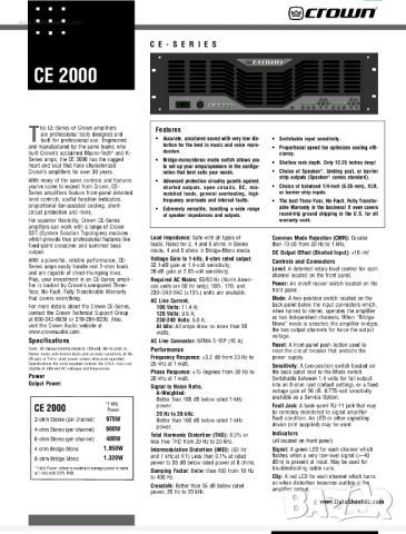 Стъпало Crown CE 2000, снимка 15 - Ресийвъри, усилватели, смесителни пултове - 45875534