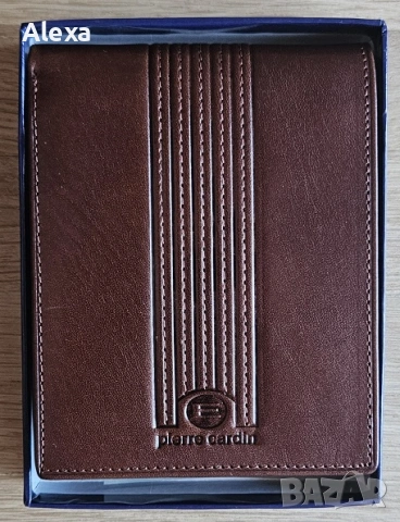 Мъжки кожен портфейл Pierre Cardin кафяв НОВ