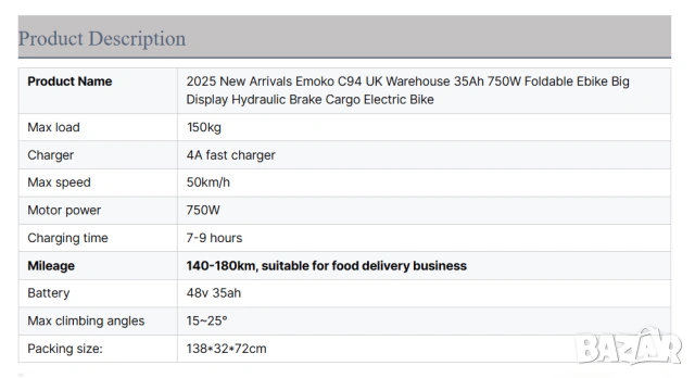 Електрически велосипед/колело EMOKO C94 750W 35AH, снимка 7 - Велосипеди - 50824153