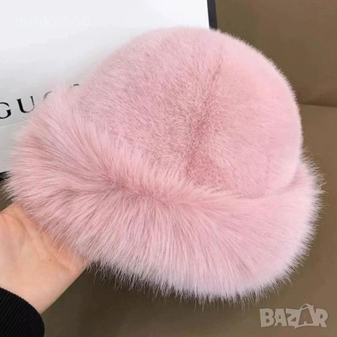 Дамска шапка с естествен косъм., снимка 2 - Шапки - 53288718