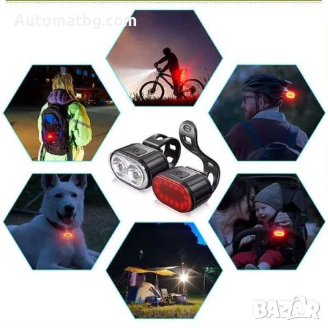 LED светлини за велосипед Automat, Акумулаторни, Водоустойчиви, USB, снимка 2 - Аксесоари за велосипеди - 45100749