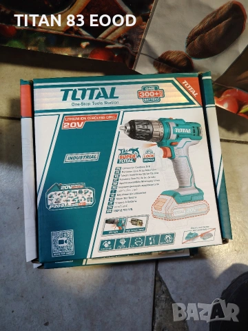 Акумулаторен винтоверт TOTAL INDUSTRIAL, 20 V, 45 Nm, без батерия, снимка 2 - Винтоверти - 53539312