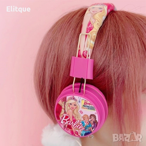 Безжични слушалки с вграден микрофон Barbie, сгъваеми и регулируеми