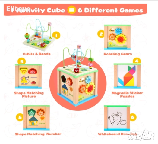 Монтесори сортер,дървено кубче,образователно, снимка 6 - Образователни игри - 52742609